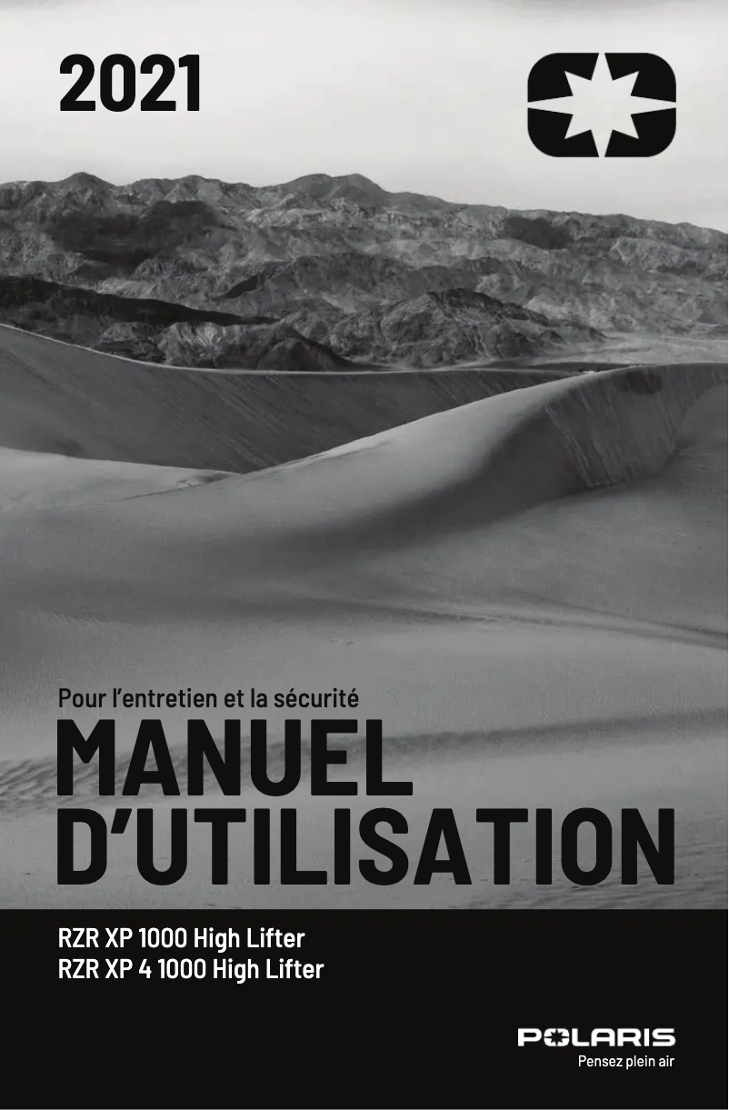 Page 1 de la notice Manuel utilisateur Polaris RZR XP 4 1000 High Lifter (2021)