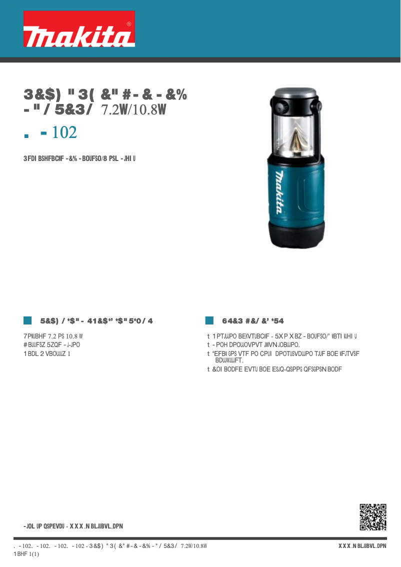 Page 1 de la notice Manuel utilisateur Makita ML102