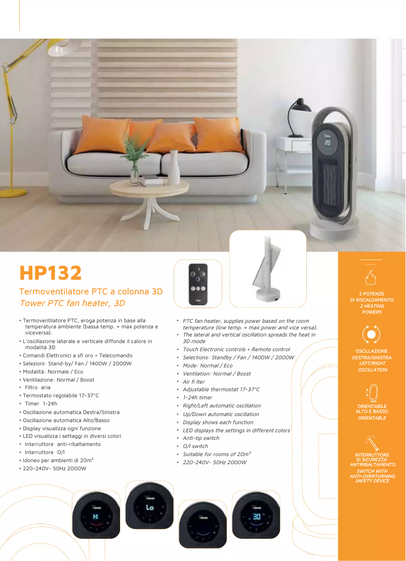 Page 1 de la notice Fiche technique Bimar HP132