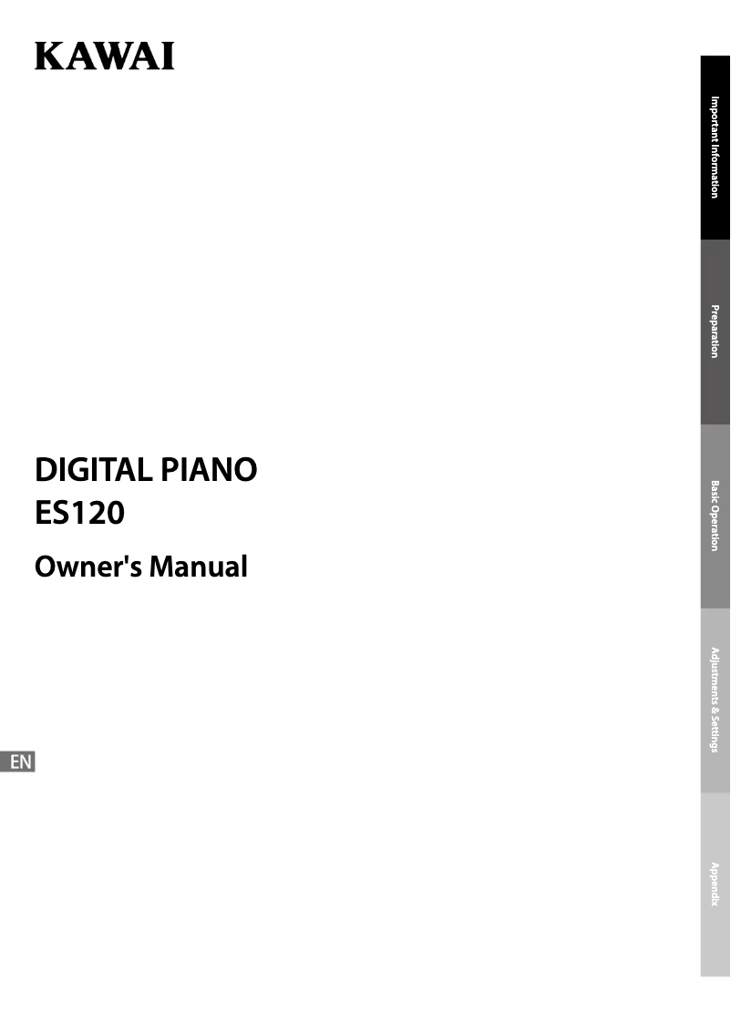 Page 1 de la notice Manuel utilisateur Kawai ES120