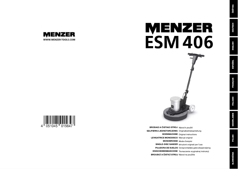 Page n°1 - Manuel utilisateur MENZER ESM 406