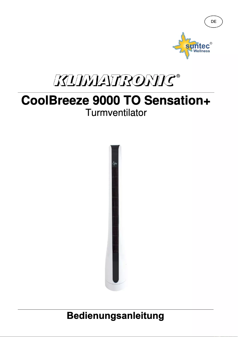 Page n°1 - Manuel utilisateur Suntec CoolBreeze 9000 TO Sensation+