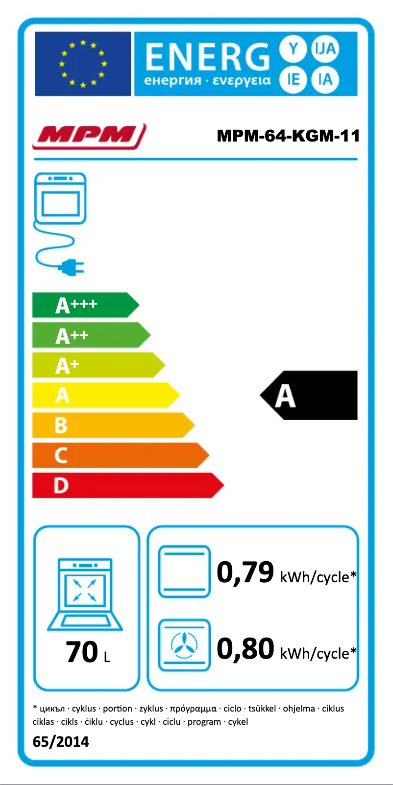 Page n°1 - Label énergétique MPM MPM-64-KGM-11