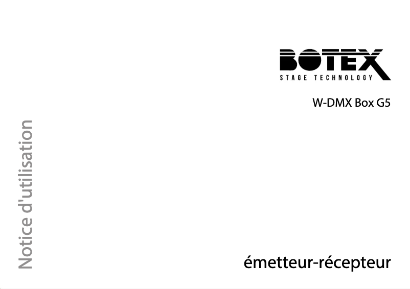 Page n°1 - Manuel utilisateur Botex W-DMX Box G5