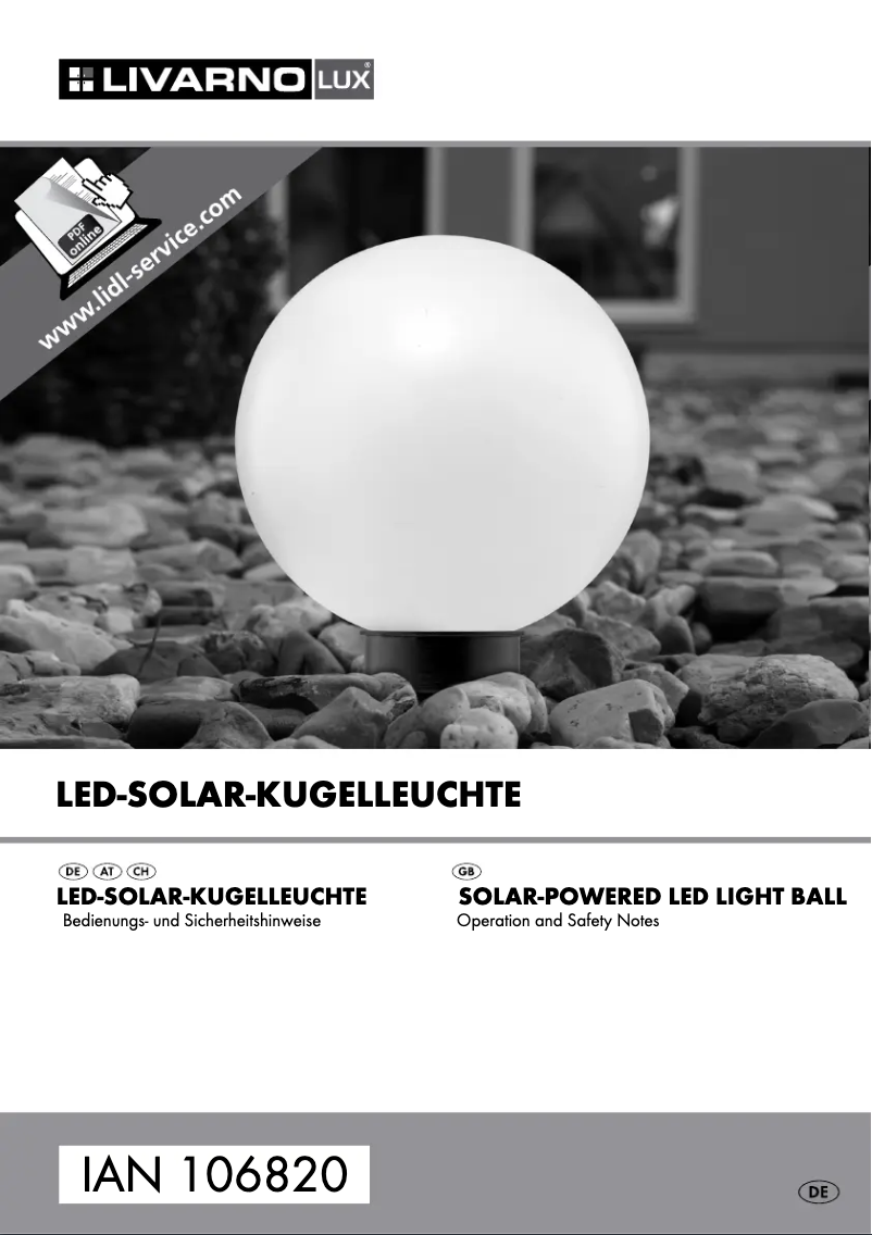 Page 1 de la notice Manuel utilisateur Livarno Lux IAN 096001