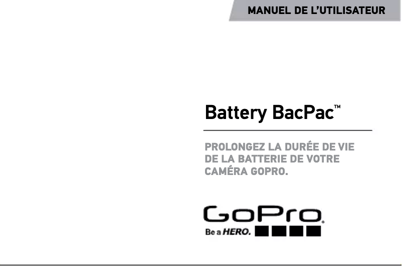Page n°1 - Manuel utilisateur GoPro Battery BacPac