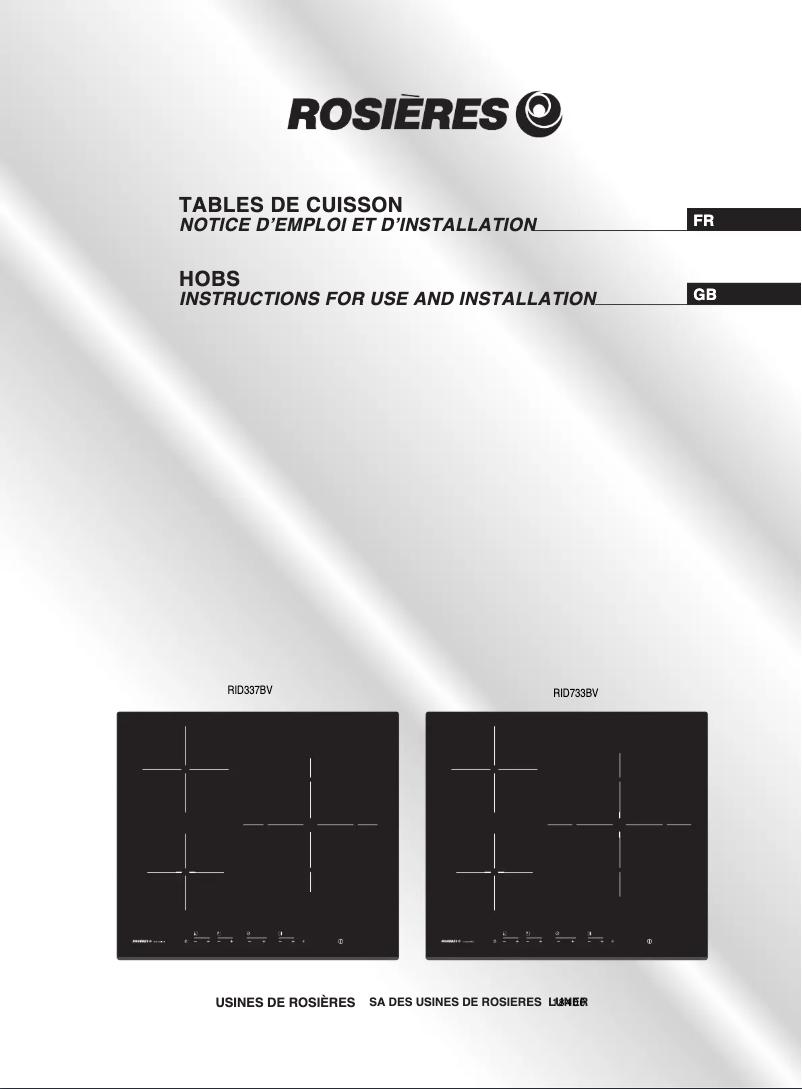 Page 1 de la notice Manuel utilisateur Rosieres RID733BV