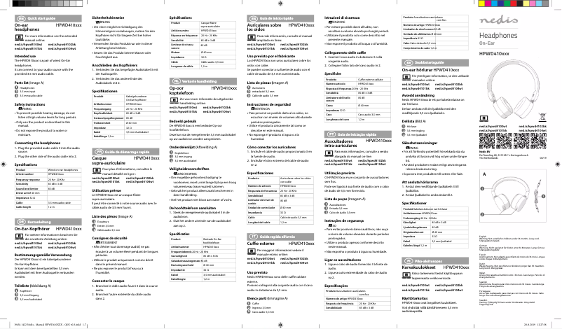Page 1 de la notice Manuel utilisateur Nedis HPWD4100WT