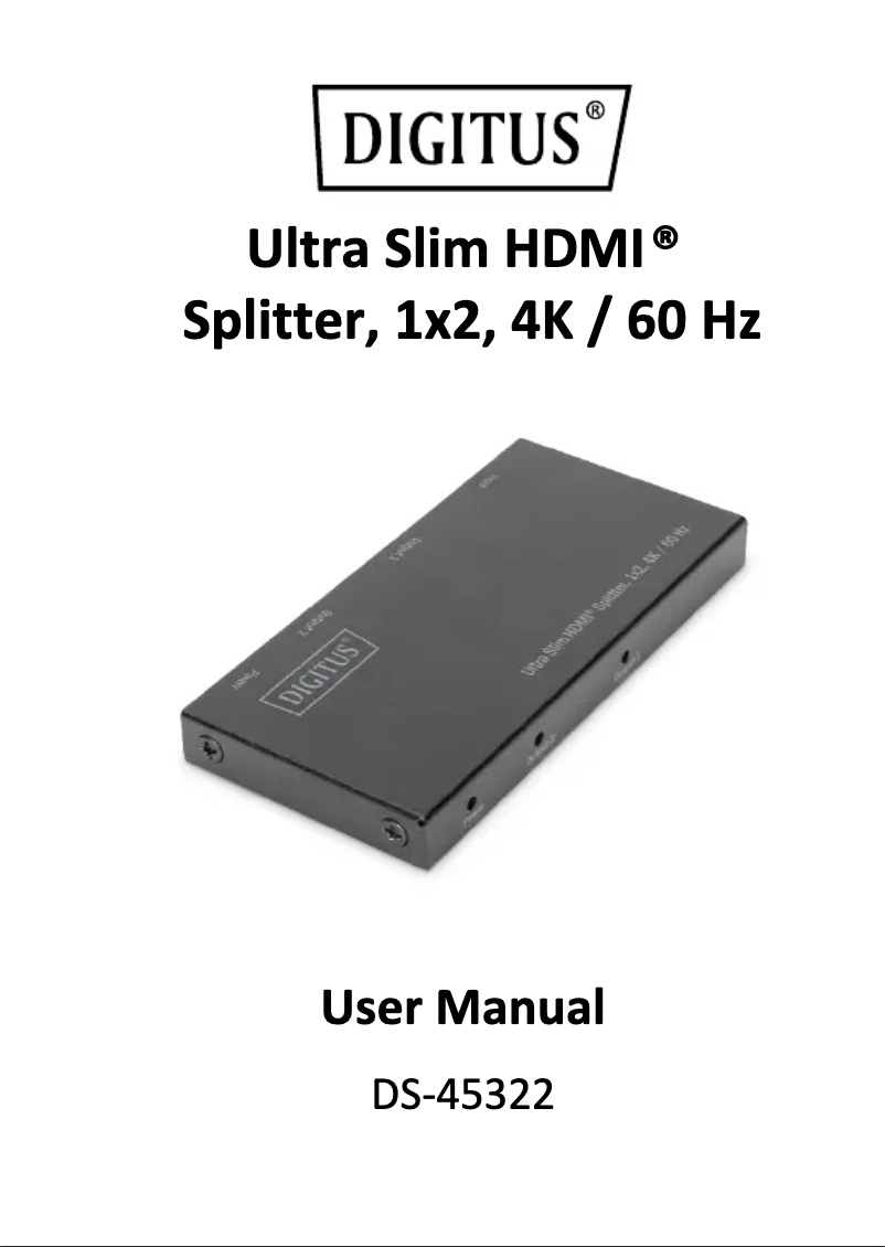 Page n°1 - Manuel utilisateur Digitus DS-45323