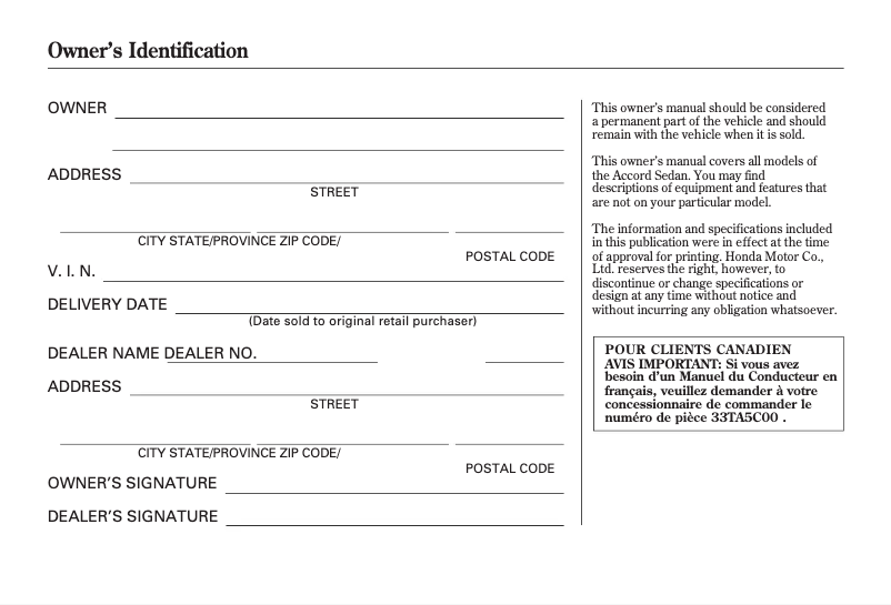 Página 1 del manual Manual de usuario Honda Accord (2008)