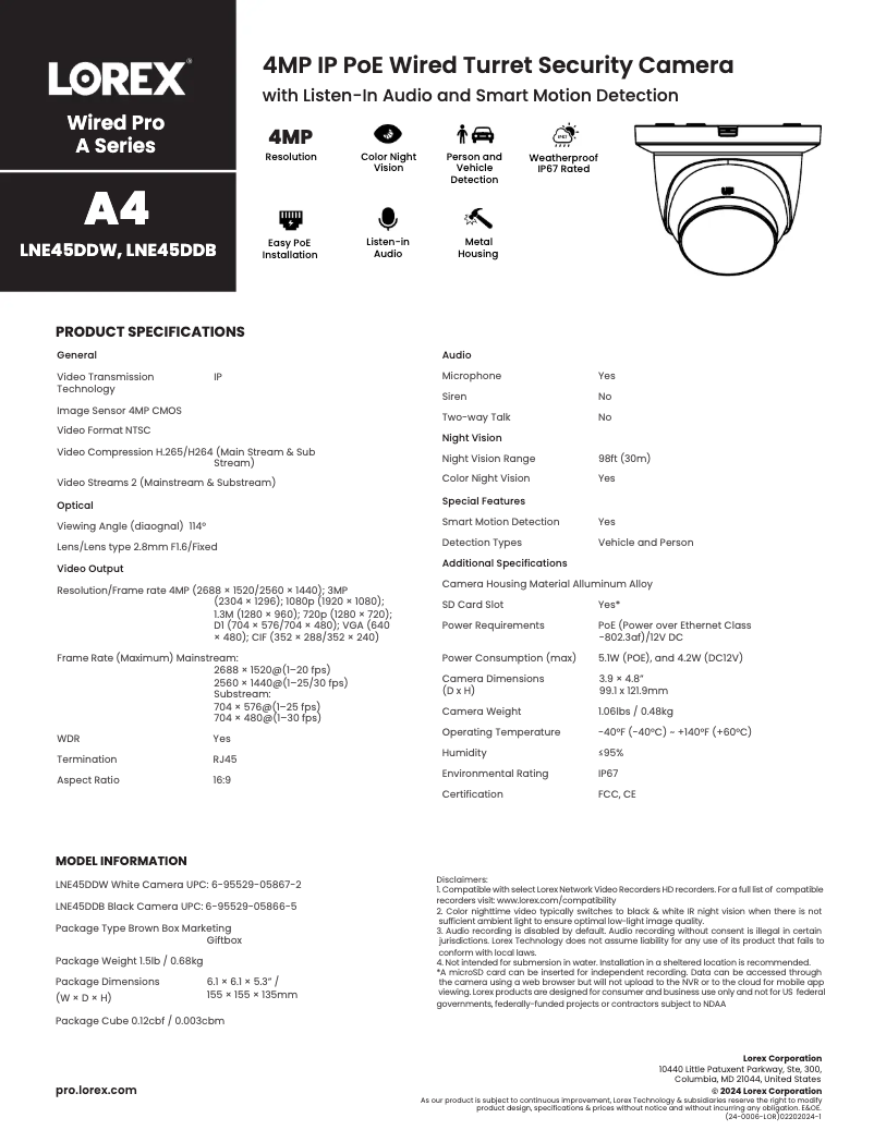 Imagen de la primera página del manual del dispositivo LNE45DDB