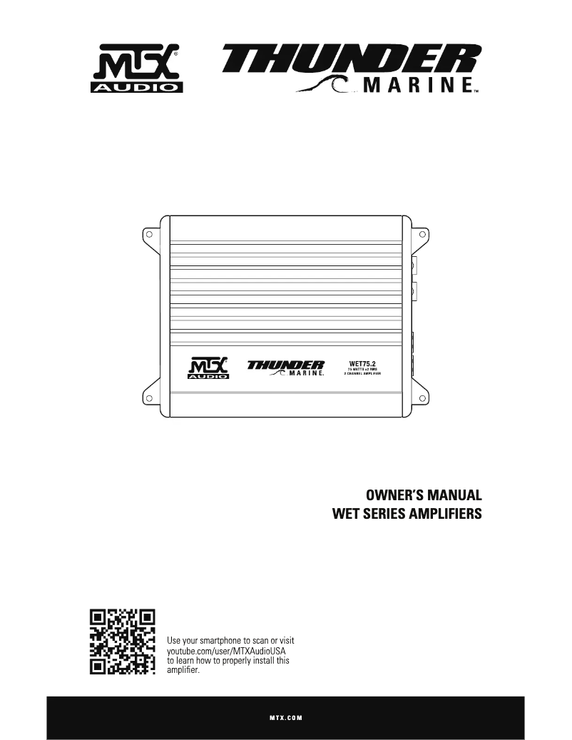 Page 1 de la notice Manuel utilisateur MTX Audio Thunder Marine WET500.1