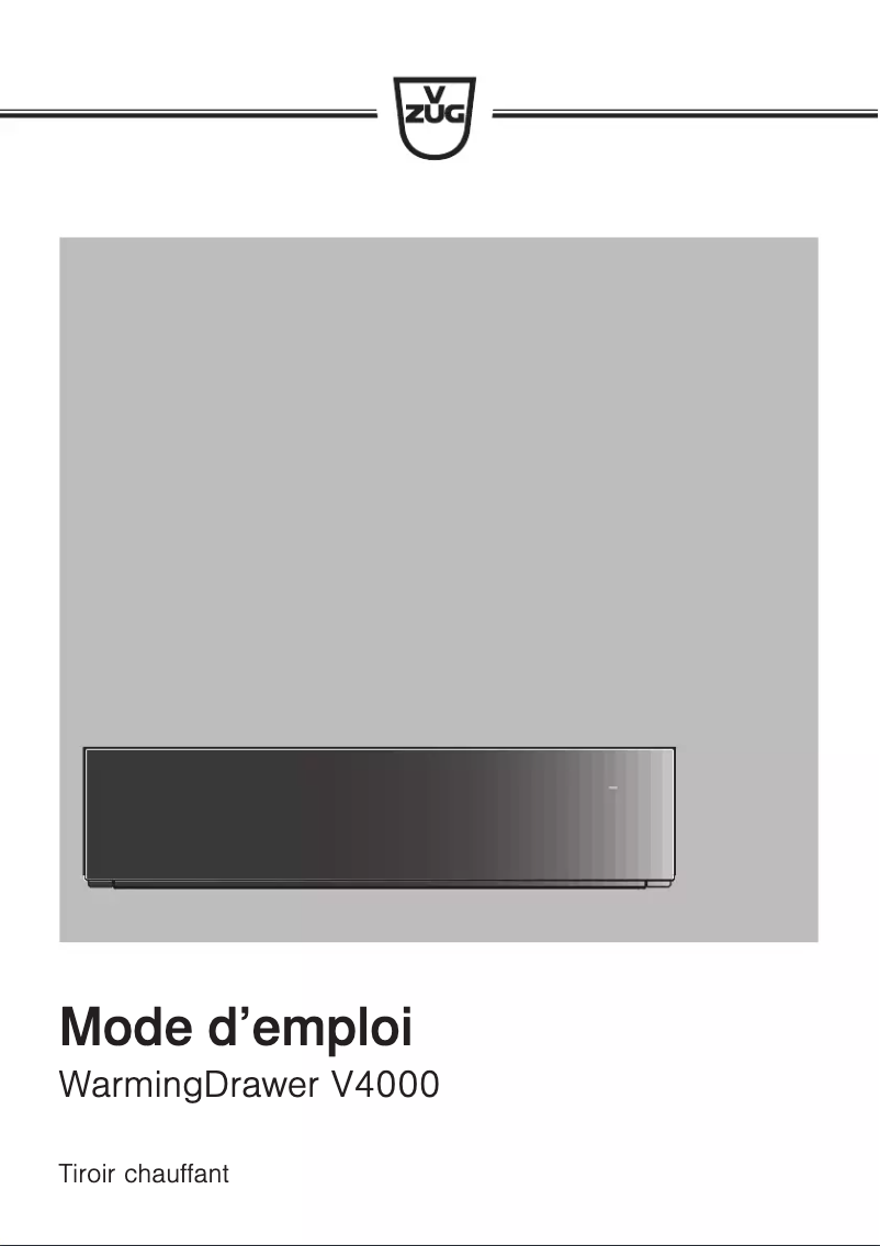 Image de la première page du manuel de l'appareil WarmingDrawer V4000 14
