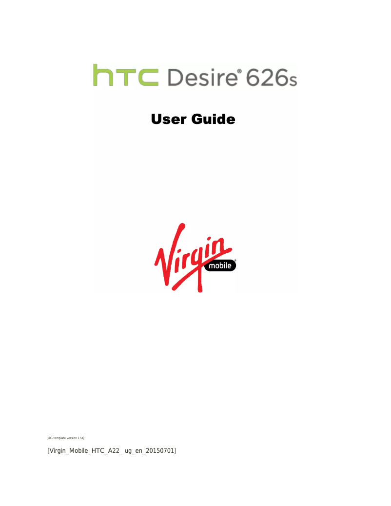 Page 1 de la notice Manuel utilisateur HTC Desire 626s