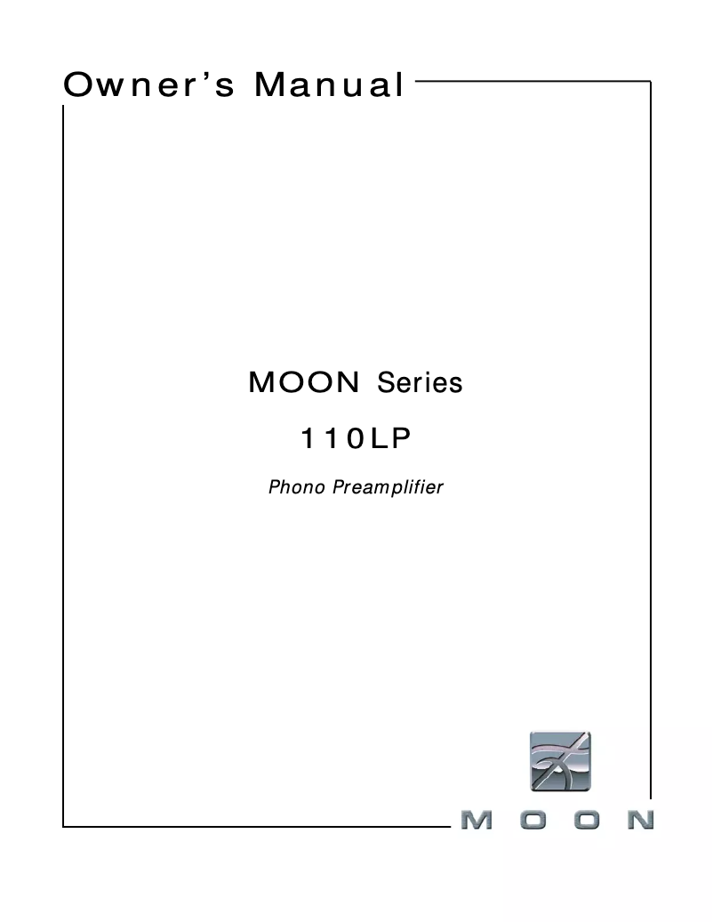 Image de la première page du manuel de l'appareil MOON 110LP