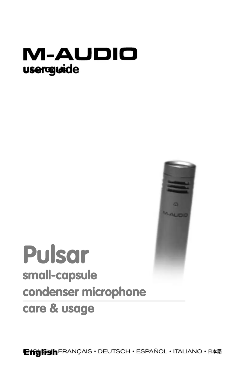 Page 1 de la notice Manuel utilisateur M-Audio Pulsar