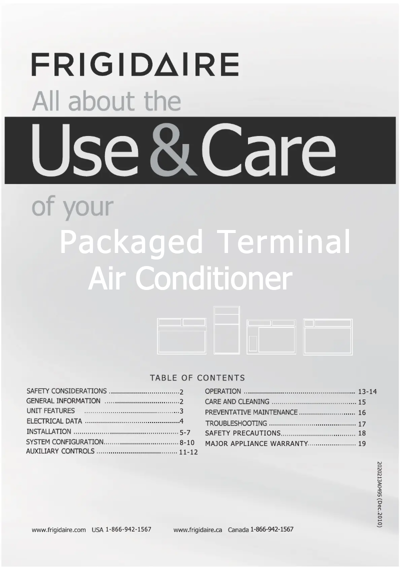 Page 1 de la notice Guide d'installation Frigidaire FRP15E2Y2A