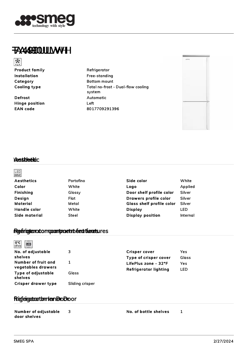 Image de la première page du manuel de l'appareil FA490ULWH