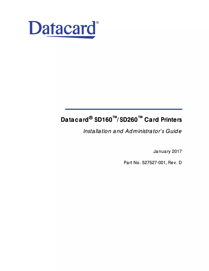 Page n°1 - Manuel utilisateur Datacard SD260