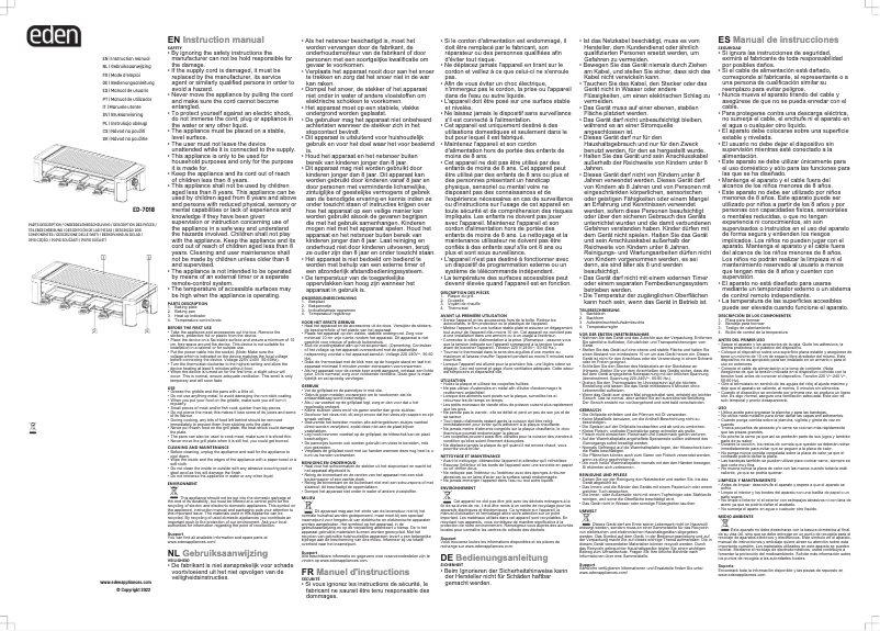 Page 1 de la notice Manuel utilisateur Eden ED-7018