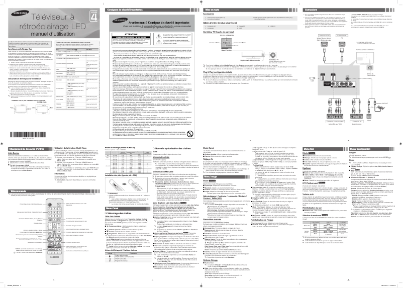 Page 1 de la notice Manuel utilisateur Samsung UA23F4003AR