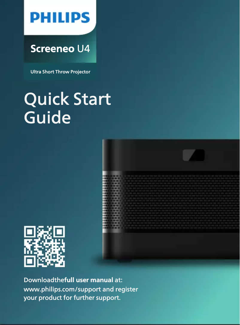 Page 1 de la notice Guide de démarrage rapide Philips Screeneo U4 SCN350