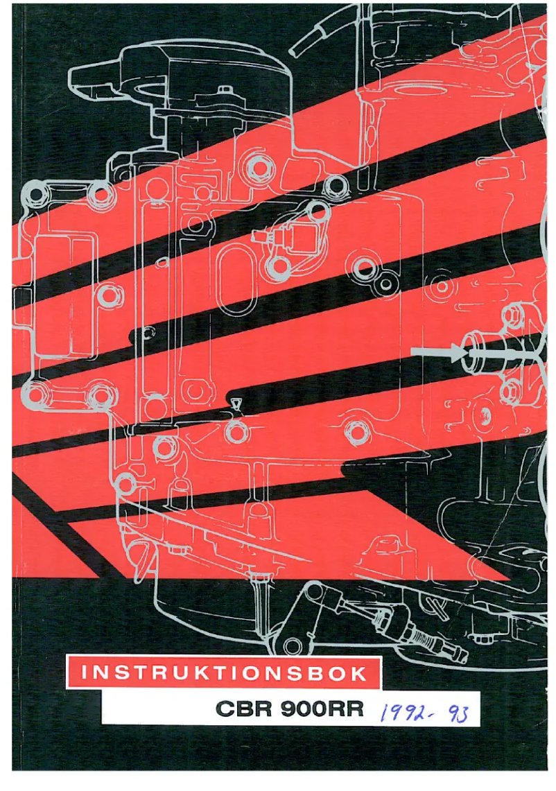 Imagen de la primera página del manual del dispositivo CBR 900RR (1992)