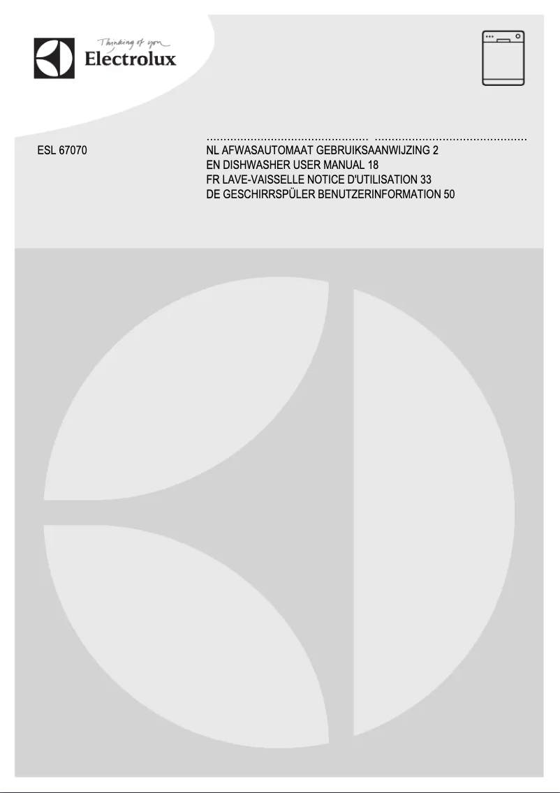 Image de la première page du manuel de l'appareil ESL67070R