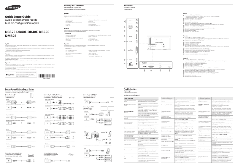 Page 1 de la notice Guide d'installation Samsung DB55E