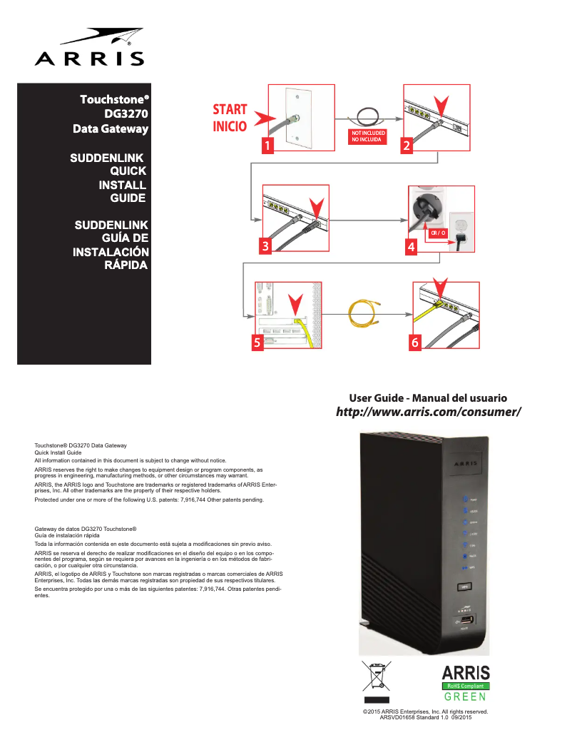 Page 1 de la notice Manuel utilisateur Arris SURFboard DG3270A