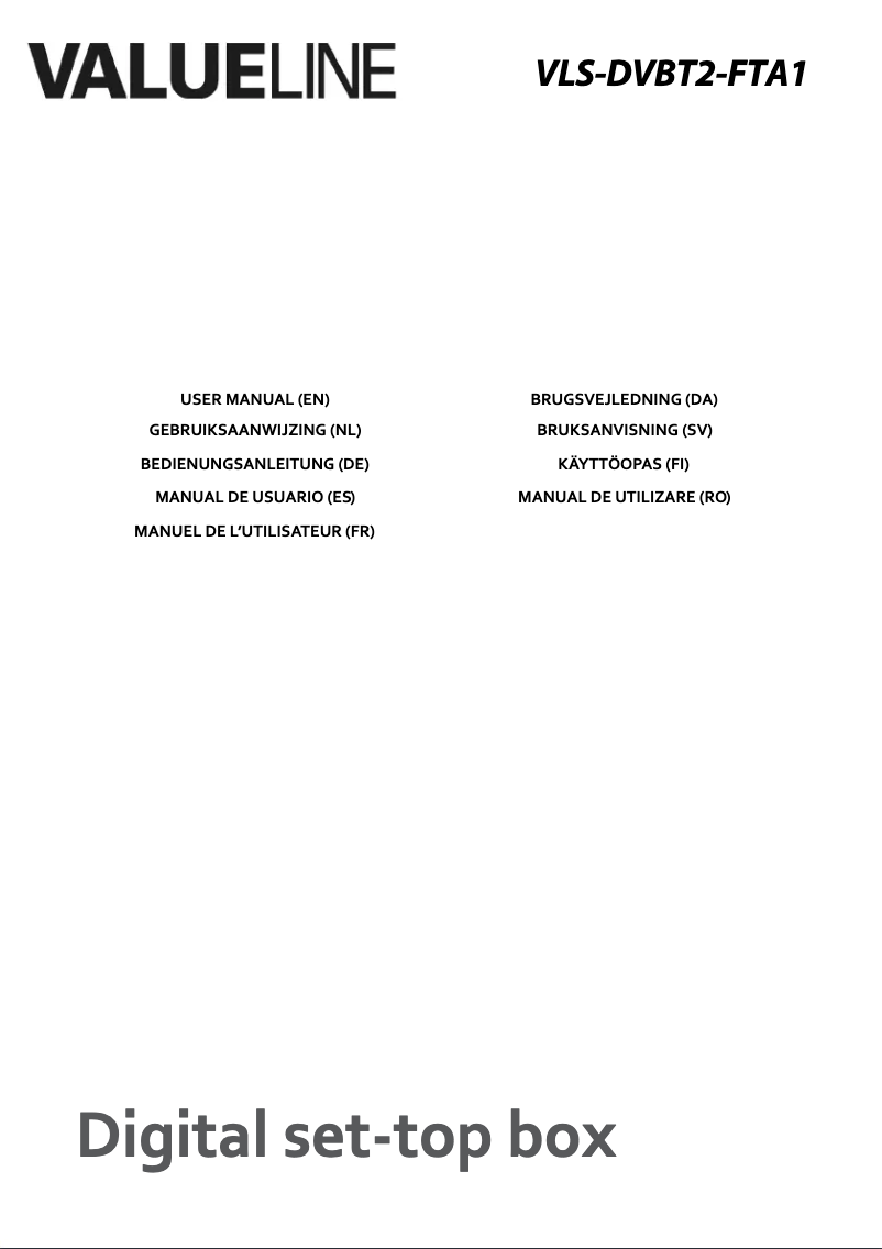 Page n°1 - Manuel utilisateur Valueline VLS-DVBT2-FTA1