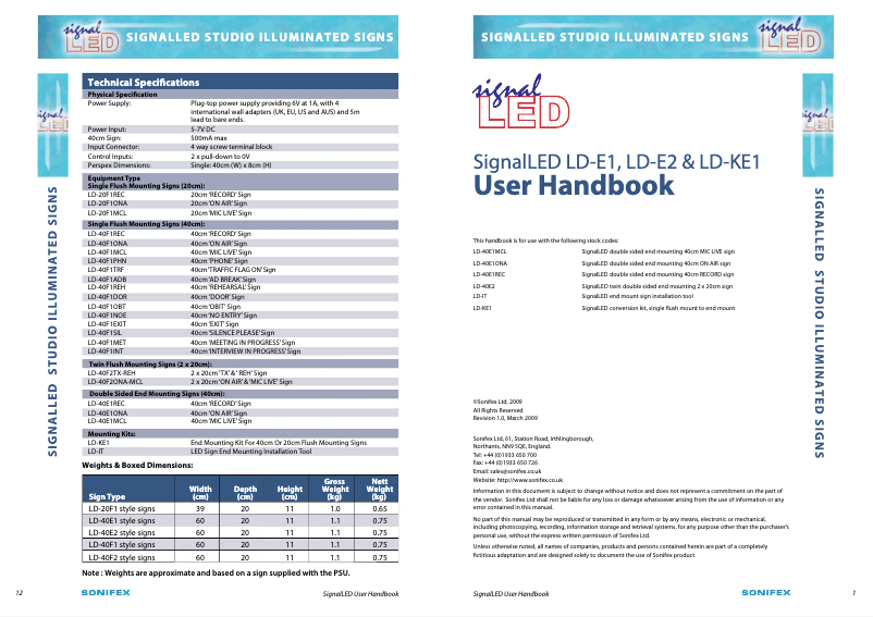 Image de la première page du manuel de l'appareil MicLive Sign SingleFlush40
