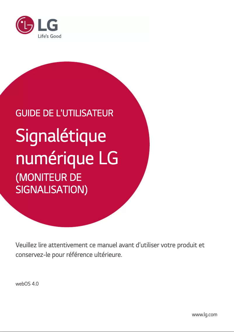 Page n°1 - Manuel utilisateur LG 55SM5KE