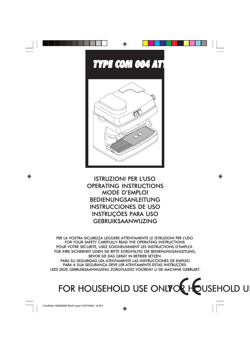 Page n°1 - Manuel utilisateur Philips Saeco Via Veneto RI9347