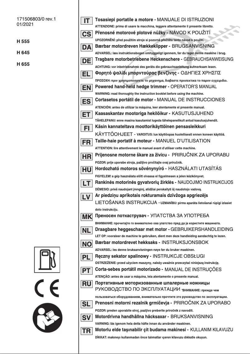Page n°1 - Manuel utilisateur Stiga HT 725