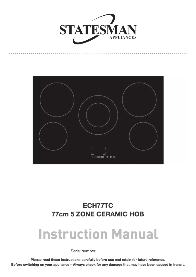 Page 1 de la notice Manuel utilisateur Statesman ECH77TC