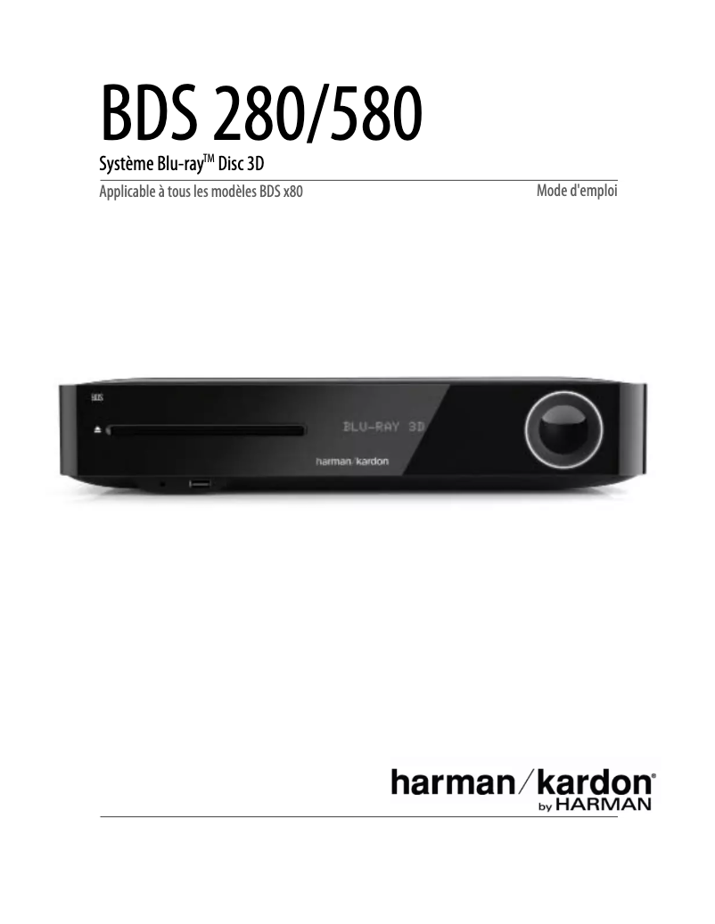 Page 1 de la notice Manuel utilisateur Harman Kardon BDS 780