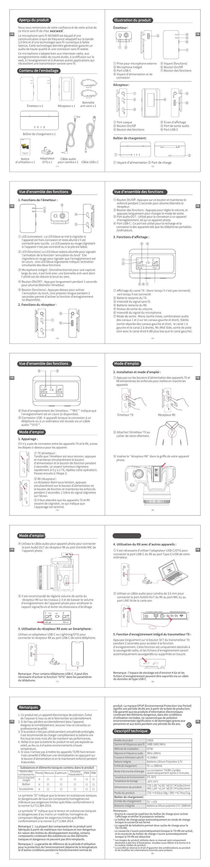 Image de la première page du manuel de l'appareil CM28