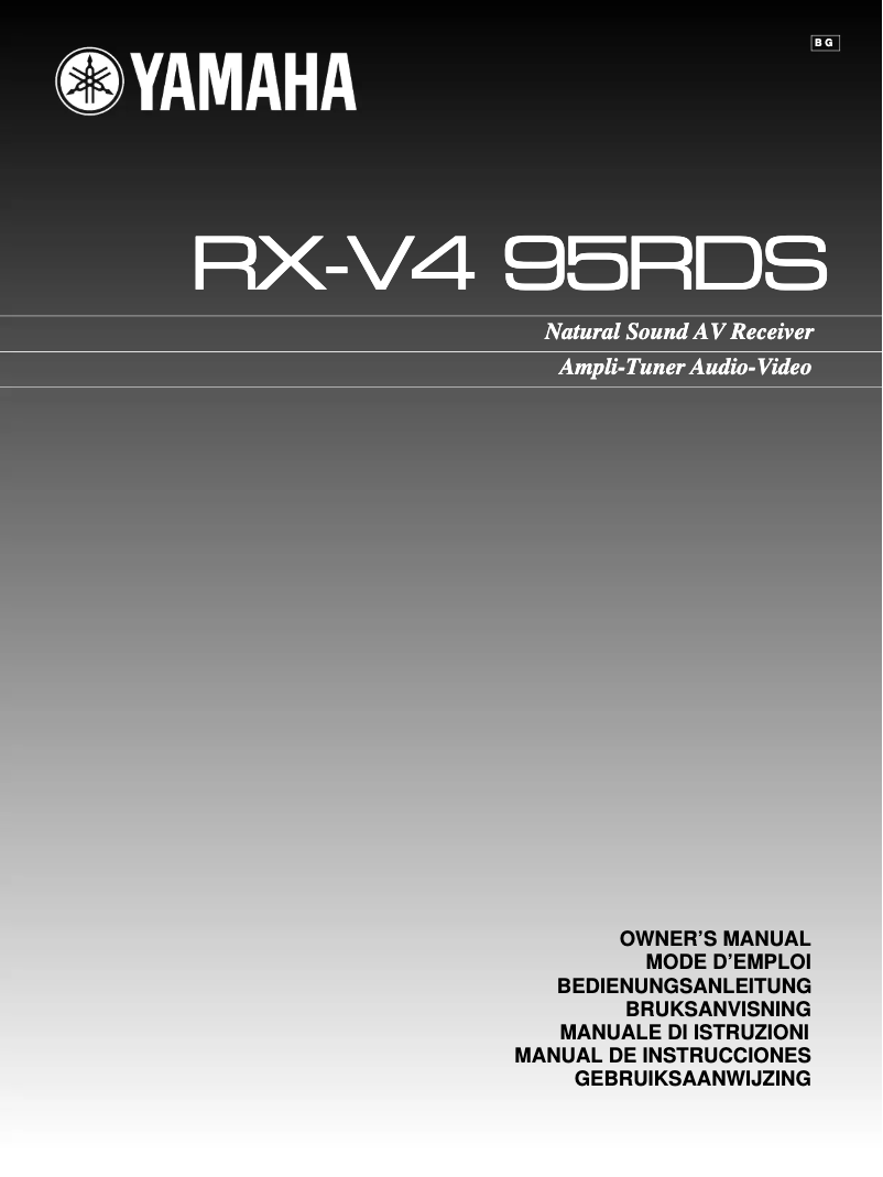 Image de la première page du manuel de l'appareil RX-V495RDS