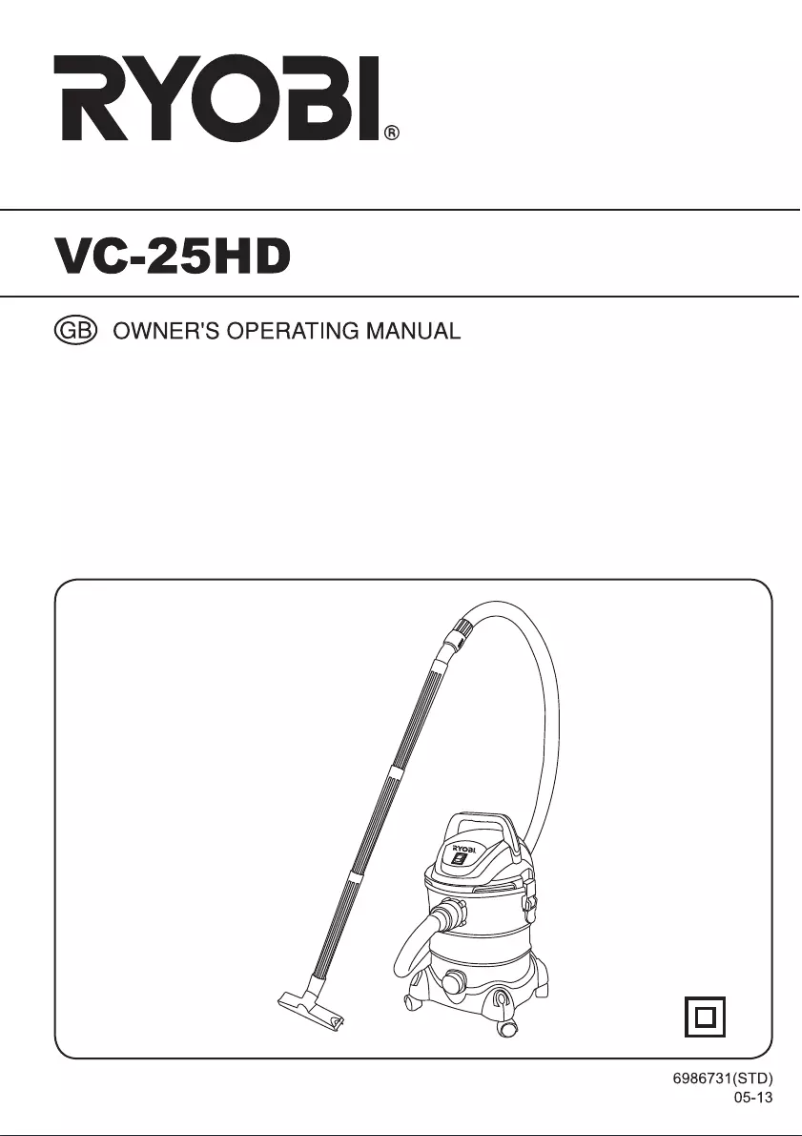 Page 1 de la notice Manuel utilisateur RYOBI VC-25HD