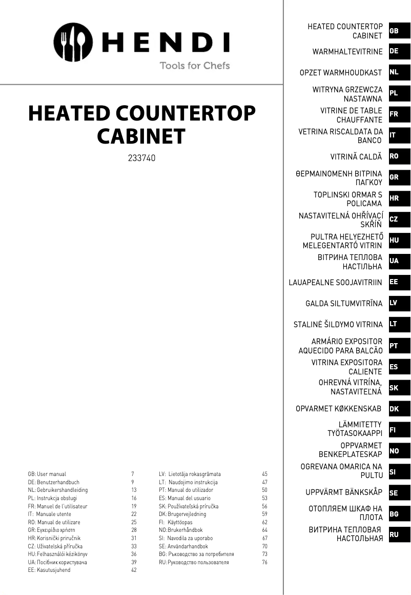 Page n°1 - Manuel utilisateur Hendi 233740