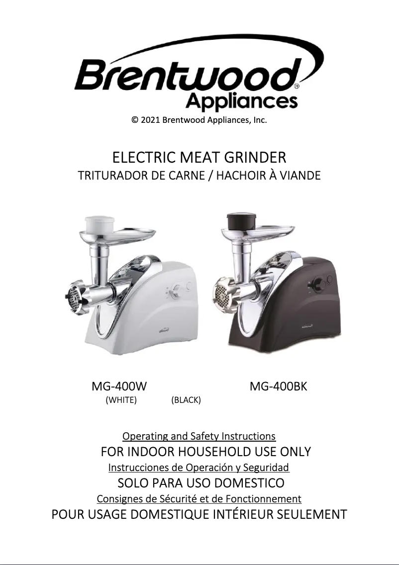 Página 1 del manual Manual de usuario Brentwood MG-400BK