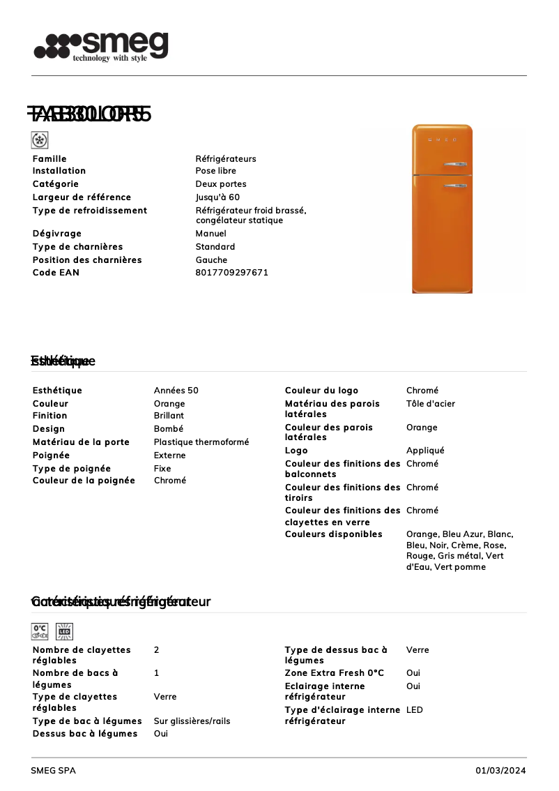 Image de la première page du manuel de l'appareil FAB30LOR5