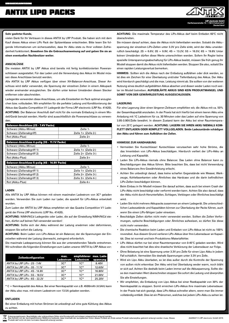 Page 1 de la notice Manuel utilisateur LRP 430404