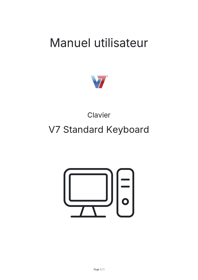 Page n°1 - Manuel utilisateur V7 Standard Keyboard