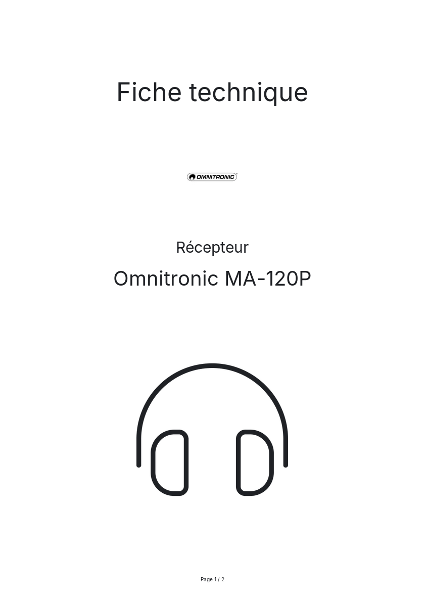 Image de la première page du manuel de l'appareil MA-120P