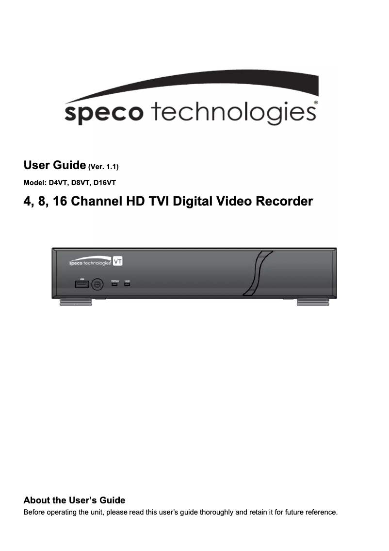 Image de la première page du manuel de l'appareil D4VT