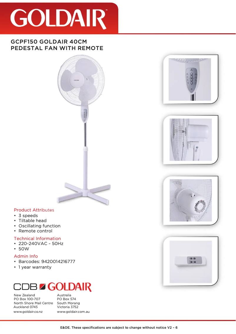 Image de la première page du manuel de l'appareil GCPF150