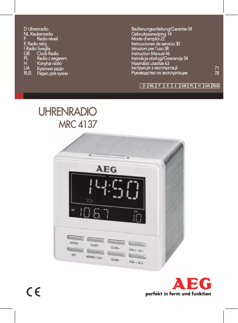 Page 1 de la notice Manuel utilisateur AEG MRC 4137