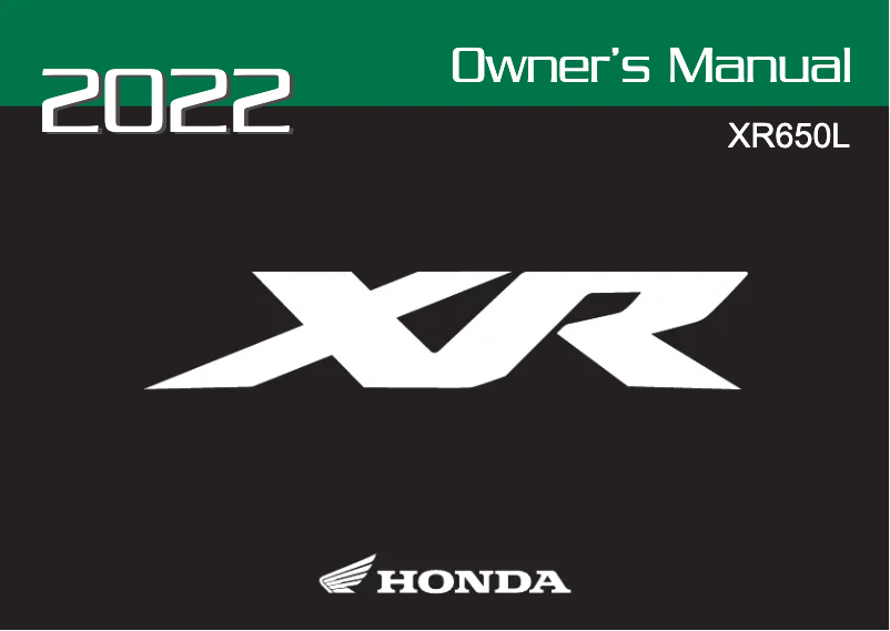 Página 1 del manual Manual de usuario Honda XR650L (2022)
